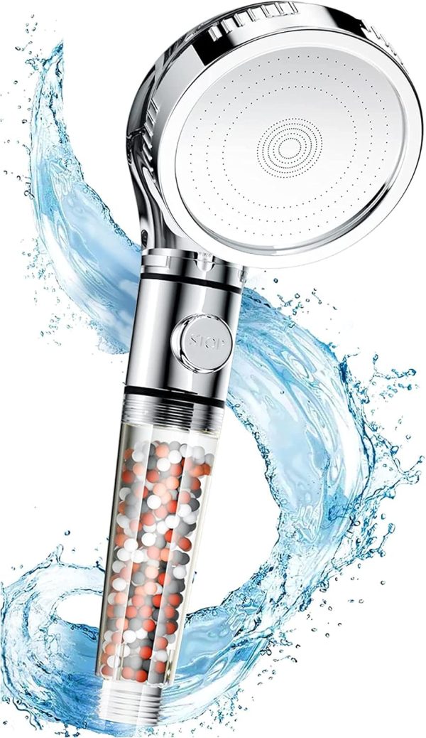 SKY-TOUCH Sky Touch High Pressure Filtered Shower Head For Hard Water And Filtering Impurities, Hand Held Shower Head With Filter Balls.