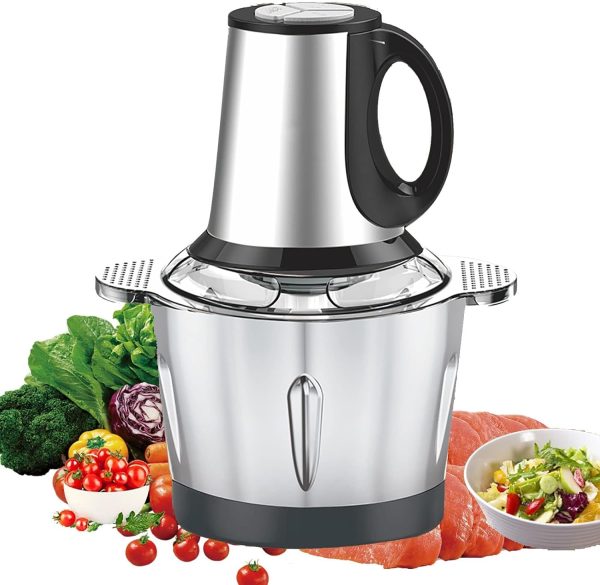 ECVV Food Chopper Meat Mincer 2L 500W Electric Meat Grinder Blender Mincer Mixer Meat Chopper Stainless Steel Electric Chopper Automatic Food Processor Machine