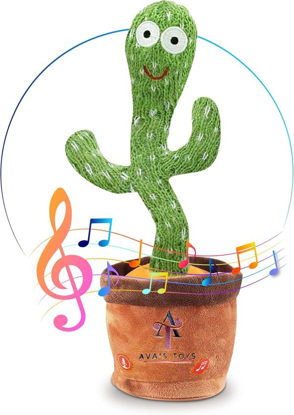 Ava's Toys Dancing Cactus Voice Recorder Baby Toys - Plush Toys Singing Cactus Toy- Repeat What You Say Talking Cactus