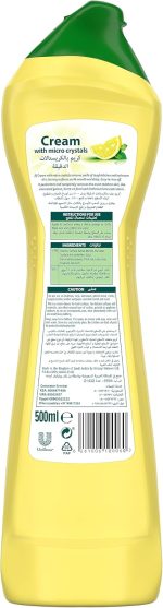 JIF Cream Cleaner, with micro crystals technology, Lemon, eliminates grease, burnt food & limescale stains, 4 x 500ml