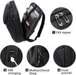 BANGE Business Smart Backpack Waterproof fit 15.7 Inch Laptop Backpack with USB Charging Port,Travel Durable Backpack