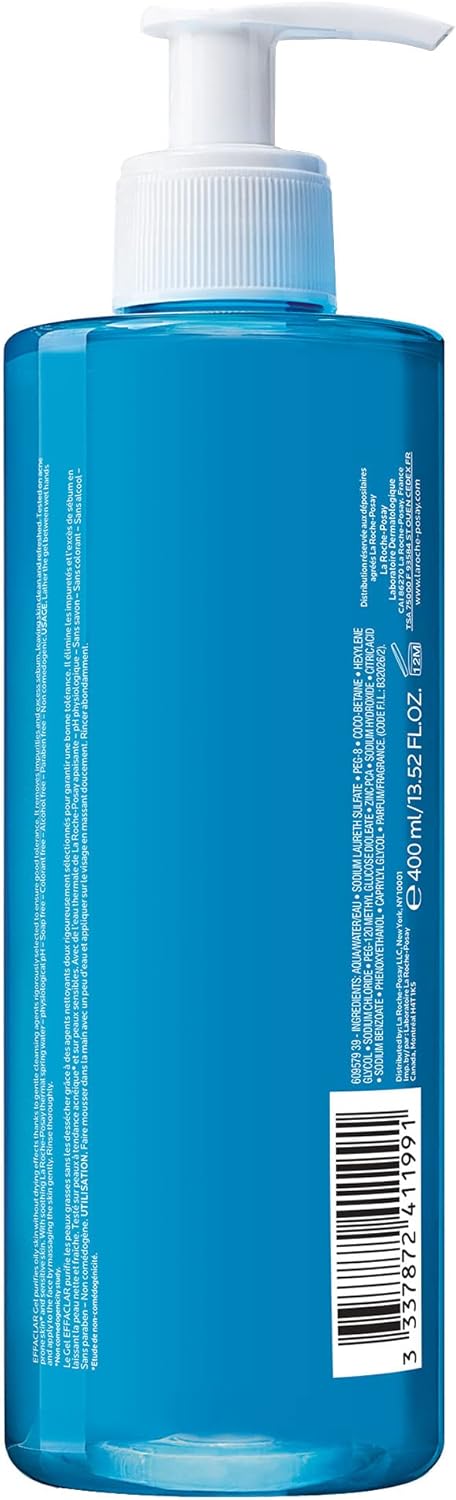 La Roche-Posay Effaclar Acne Foaming Cleansing Gel for Oily and Acne Prone Skin 400ml