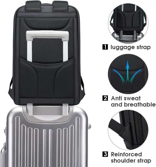 BANGE Business Smart Backpack Waterproof fit 15.7 Inch Laptop Backpack with USB Charging Port,Travel Durable Backpack