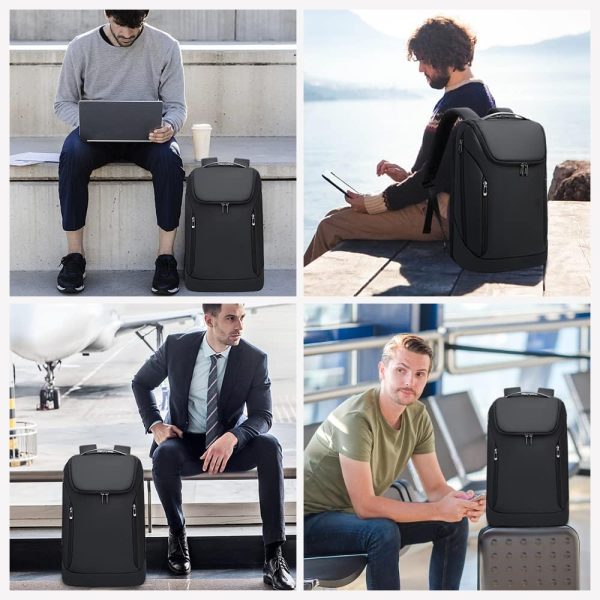 BANGE Business Smart Backpack Waterproof fit 15.7 Inch Laptop Backpack with USB Charging Port,Travel Durable Backpack