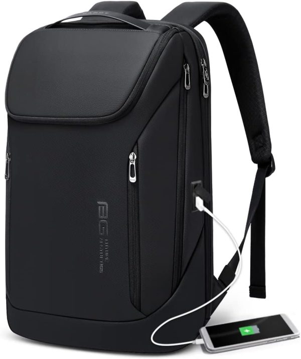 BANGE Business Smart Backpack Waterproof fit 15.7 Inch Laptop Backpack with USB Charging Port,Travel Durable Backpack