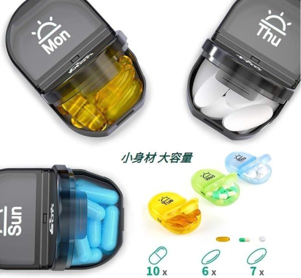 TOYBY Weekly Pill Organizer 2 Times a Day,AM PM Pill Box with 7 Detachable Pill Case,Portable Travel Pill Box 7 Day with Large Compartment, Morning Night Pill Holder 14 Day for Fish Oil,Supplements