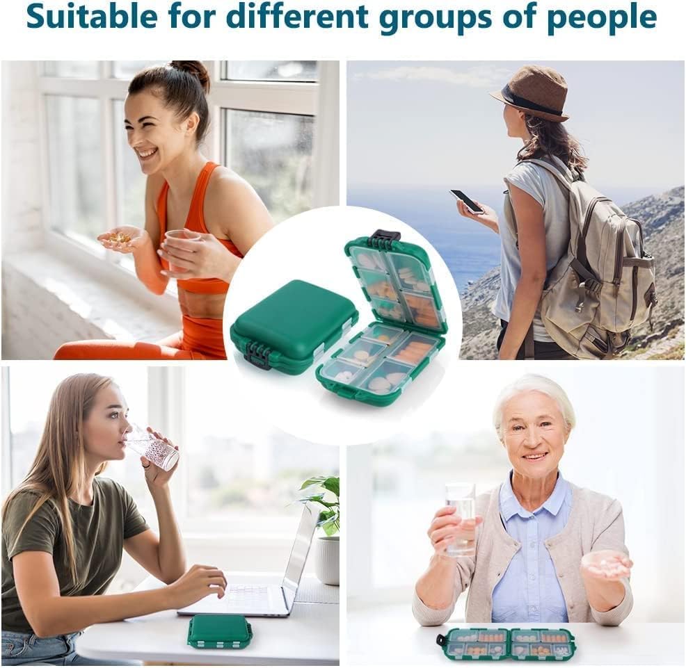 LA LUSH Portable Pills Box Organizer Medicine Storage Box Double Layer 10 Grids Tablet Organiser to Hold Vitamins Cod Liver Oil Supplements and Medication for Travel Work.