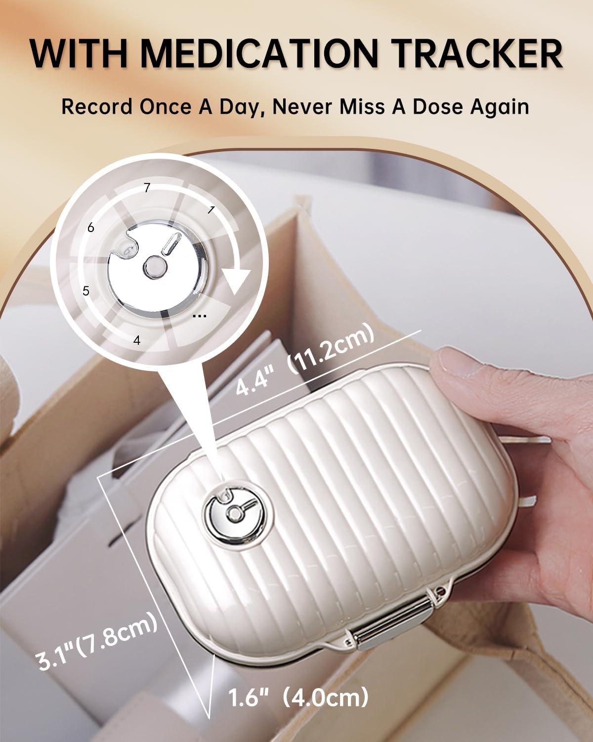 Weekly Daily Travel Pill Organizer, Small Pill Box 7 day Pocket Pharmacy, Portable Pill Case for Pocket Purse, Travel Size Pill Container Holder, Medicine Organizer Box for Vitamins, Fish Oil (1 Pack)