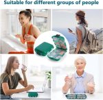 LA LUSH Portable Pills Box Organizer Medicine Storage Box Double Layer 10 Grids Tablet Organiser to Hold Vitamins Cod Liver Oil Supplements and Medication for Travel Work.