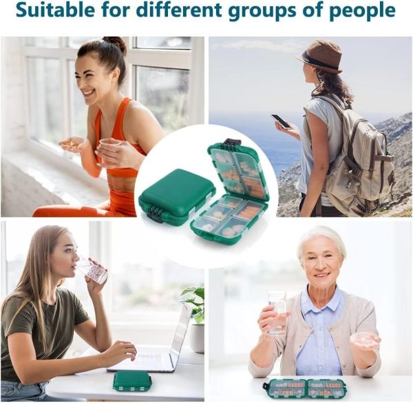 LA LUSH Portable Pills Box Organizer Medicine Storage Box Double Layer 10 Grids Tablet Organiser to Hold Vitamins Cod Liver Oil Supplements and Medication for Travel Work.