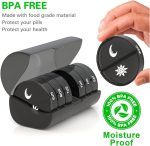 IBAMA Weekly Travel Pill Organizer, Large Capacity 14 Compartments 7 Days Pill Cases, Vitamin and Medication Pill Box for 2 Times a Day (Black)