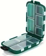 LA LUSH Portable Pills Box Organizer Medicine Storage Box Double Layer 10 Grids Tablet Organiser to Hold Vitamins Cod Liver Oil Supplements and Medication for Travel Work.