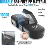 Portable Medicine Organizer 3 Times a Day for 1 Week (Black) – Travel Friendly Pill Box with Large Compartments - Light Proof Pill Organizer for Vitamins, Fish Oils, Medication and Supplements