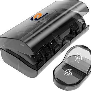 Adinomiency Pill Organizer，Pill Box，2 Times a Day，Travel Pill case，for Medication/Vitamin/Fish Oil/Supplements (Black)