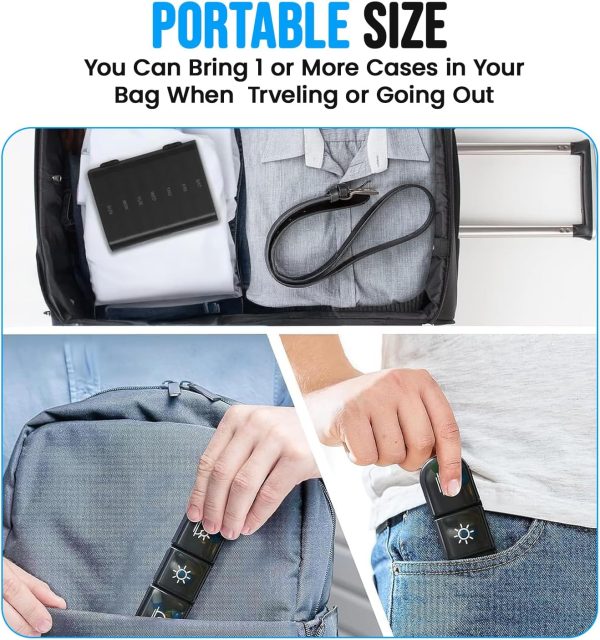 Portable Medicine Organizer 3 Times a Day for 1 Week (Black) – Travel Friendly Pill Box with Large Compartments - Light Proof Pill Organizer for Vitamins, Fish Oils, Medication and Supplements