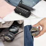 Yaklim Weekly Pill Organizer 2 Times a Day,AM PM Large Daily Pill Box with PU Leather Case for Travel,Round Medicine Organizer,7 Day Pill Container for Vitamin Fish Oils Supplement-Black