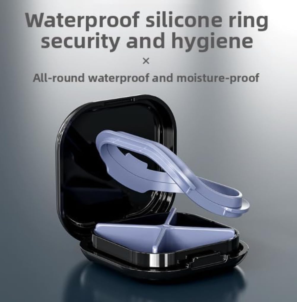 Small Pill Case, Travel Pill Box, Portable Pill Organizer, Pill Container for Pocket 4 Compartments, Daily Compact Travel Medicine Holder for Vitamins Medication (Purple)