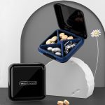 Pill Organizers With Four Compartments, Portable Pill Cases, Compact Pill Box, Waterproof Sealing Pill Container for Purse Pockets, Medicine Holder For Vitamins, Medication, Supplements Fish Oil