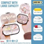 Travel Pill Organizer, 7 Compartments Portable Pill Case, Moisture Proof Small Pill Box for Pocket Purse Daily Pill Case, Portable Medicine Vitamin Holder Container, Travel Essentials, 1 Small+1 Large