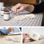 Portable Pill Organizer 7 Compartment Mini Pill Box Travel Medicine Storage Case Weekly Medication Dispenser for Vitamins Supplements White
