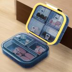 Portable Pill Organizer Box, Travel Capsule Storage Case with 7 Compartments, Waterproof Medicine Container for Vitamins, Supplements, Medicines