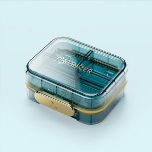Portable Pill Organizer Box, Travel Capsule Storage Case with 7 Compartments, Waterproof Medicine Container for Vitamins, Supplements, Medicines