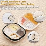 Travel Pill Organizer, 7 Compartments Portable Pill Case, Moisture Proof Small Pill Box for Pocket Purse Daily Pill Case, Portable Medicine Vitamin Holder Container, Travel Essentials, 1 Small+1 Large