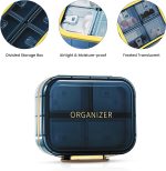 Portable Pill Organizer Box, Travel Capsule Storage Case with 7 Compartments, Waterproof Medicine Container for Vitamins, Supplements, Medicines