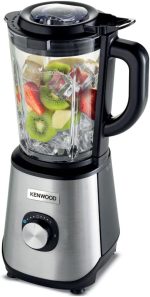 Kenwood Glass Blender 1000W Power Blender Smoothie Blender/Smoothie Maker 1.5L with Grinder Mill, Chopper Mill, Ice Crush Function BLM45.720SS Black/Silver