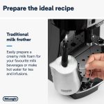 De'Longhi MAGNIFICA S SMART Bean To Cup Fully Automatic Coffee Machine With Milk Frother, Built In Grinder, Americano, Cappuccino, Latte, Macchiato & Espresso Maker ECAM22.110.B Black