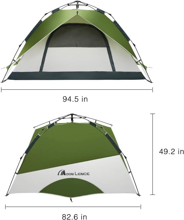 MOON LENCE Pop Up Tent Family Camping Tent 4 Person Tent Portable Instant Tent Automatic Tent Waterproof Windproof for Camping Hiking Mountaineering