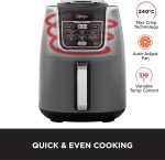 Ninja Air Fryer Max Xl Af160, Max Crisp, Air Roast, Bake, Reheat, Dehydrate, 5.2 Liters, 1750 Watts, Grey and Black"Min 2-year manufacturer warranty"