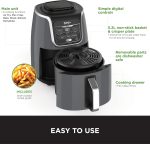 Ninja Air Fryer Max Xl Af160, Max Crisp, Air Roast, Bake, Reheat, Dehydrate, 5.2 Liters, 1750 Watts, Grey and Black"Min 2-year manufacturer warranty"