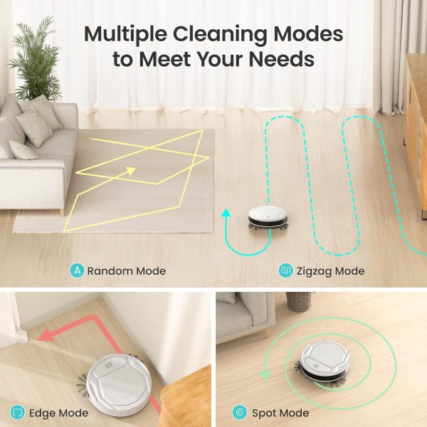 Lefant Robot Vacuum Cleaner, Strong 2200Pa Suction, 120 Mins Runtime, App/Alexa Control, Super Thin, Self-Charging Robotic Vacuum, Ideal for Pet Hair Hard Floor Low Pile Carpet(M210)