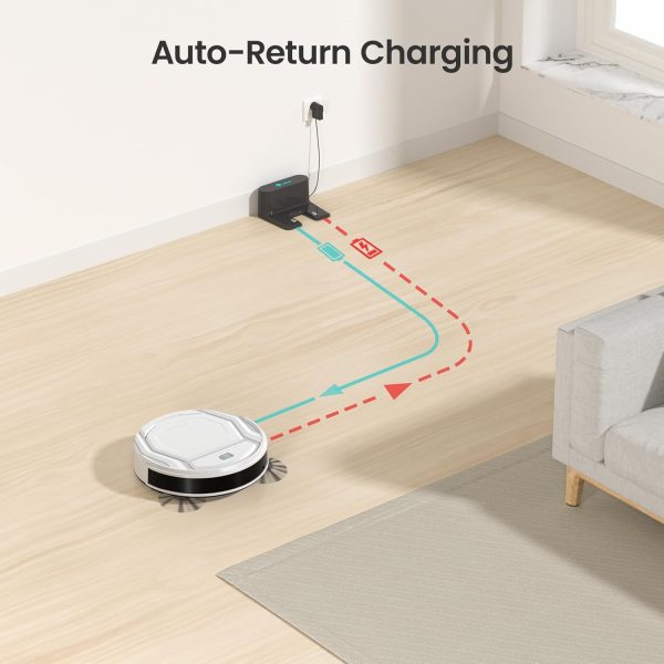 Lefant Robot Vacuum Cleaner, Strong 2200Pa Suction, 120 Mins Runtime, App/Alexa Control, Super Thin, Self-Charging Robotic Vacuum, Ideal for Pet Hair Hard Floor Low Pile Carpet(M210)