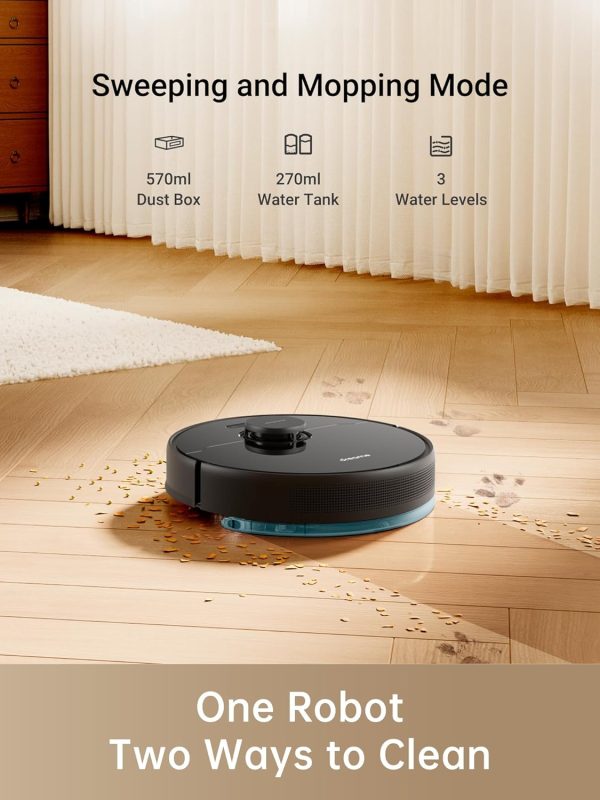 Dreametech D9 Max Robot Vacuum Cleaner and Mop, 4000Pa Strong Suction, Vacuum Robot Sweep and Mop 2-in-1, 150min Runtime, Multi-floor Mapping, Lidar Navigation, Alexa/App/WIFI Control