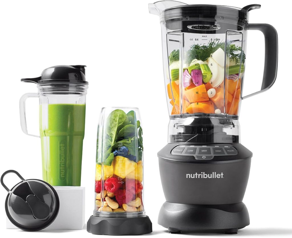 NutriBullet Full Size Blender Combo 1200 Watts, 9 Piece Set, Multi-Function High Speed Blender, Mixer System With Nutrient Extractor, Smoothie Maker, NBC-1110DG, 1Yrs Warranty