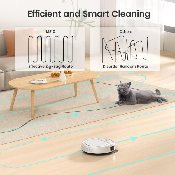 Lefant Robot Vacuum Cleaner, Strong 2200Pa Suction, 120 Mins Runtime, App/Alexa Control, Super Thin, Self-Charging Robotic Vacuum, Ideal for Pet Hair Hard Floor Low Pile Carpet(M210)