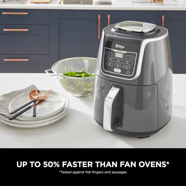 Ninja Air Fryer Max Xl Af160, Max Crisp, Air Roast, Bake, Reheat, Dehydrate, 5.2 Liters, 1750 Watts, Grey and Black"Min 2-year manufacturer warranty"