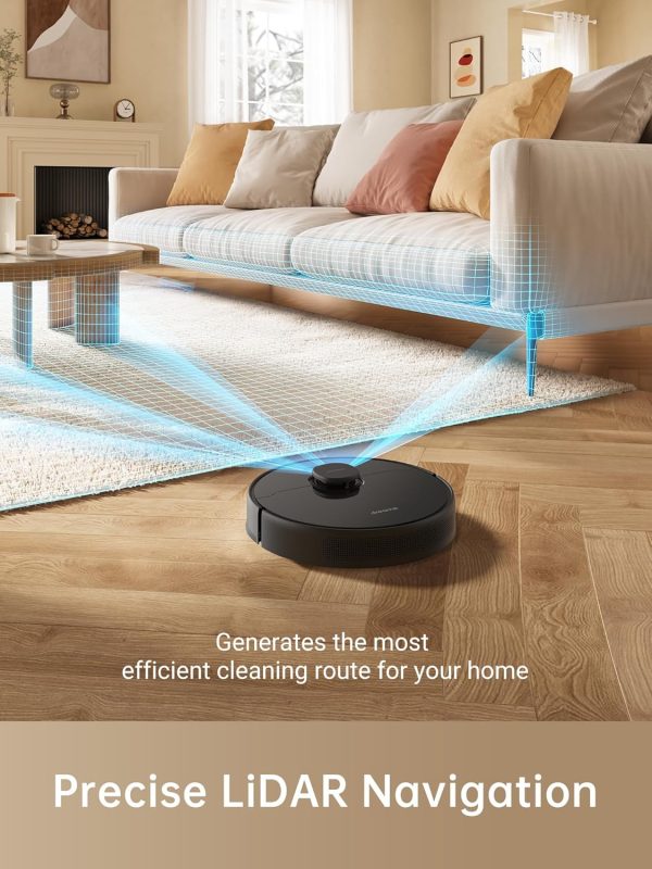 Dreametech D9 Max Robot Vacuum Cleaner and Mop, 4000Pa Strong Suction, Vacuum Robot Sweep and Mop 2-in-1, 150min Runtime, Multi-floor Mapping, Lidar Navigation, Alexa/App/WIFI Control