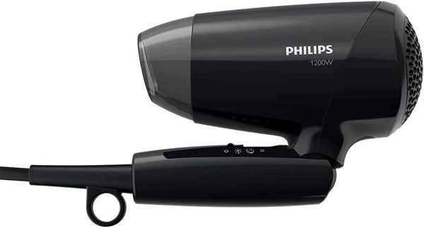 Philips Essential Care. Thermoprotect. Foldable. 1200W. Dc Motor. 3 Heat/Speed Settings + Cool Shot. No Ions. Easy Storage Hook. Concentrator. 1.5M. 3 Pin, Bhc010/13. 2 Years Warranty