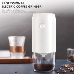 XVersion Coffee Grinder Electric, Electric Coffee Grinder Machine, مطحنة قهوة Coffee Bean Grinder Wireless w/Cleaning Brush and Removable Bowl, Adjustable Grinder Setting and Rechargeable Pearl White