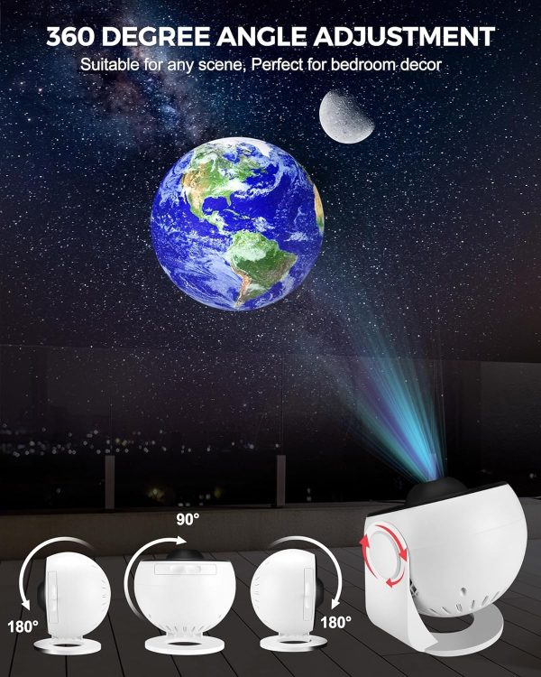 12 in 1 Planetarium Galaxy Projector Star Projector for Bedroom 360° Rotating Nebula Projector Lamp,Timed Starry Voyager Night Light Projector for Kids,Home Theater,Ceiling,Room Decoration (star)