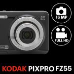 KODAK PIXPRO FZ55-BK 16MP Digital Camera 5X Optical Zoom 28mm Wide Angle 1080P Full HD Video 2.7" LCD Vlogging Camera (Black)