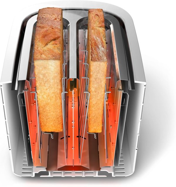 Philips Toaster Viva Collection - 950W, 2 Extra Wide Slots, Built-in Bun Warmer, 7 Browning Levels, Cancel Button, Rose Gold Metallic/White - HD2637/11