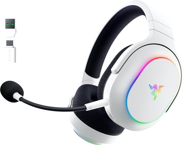 Razer Barracuda X Chroma Wireless Multiplatform Gaming Headset with 6 Zones Chroma RGB (SmartSwitch Hyperspeed & Bluetooth, 40 mm Driver, Removable HyperClear Cardioid Microphone) White