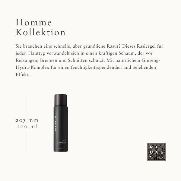 RITUALS Homme Collection Shaving Foam - With Ginseng and Hydra Complex - Moisturising and Stimulating