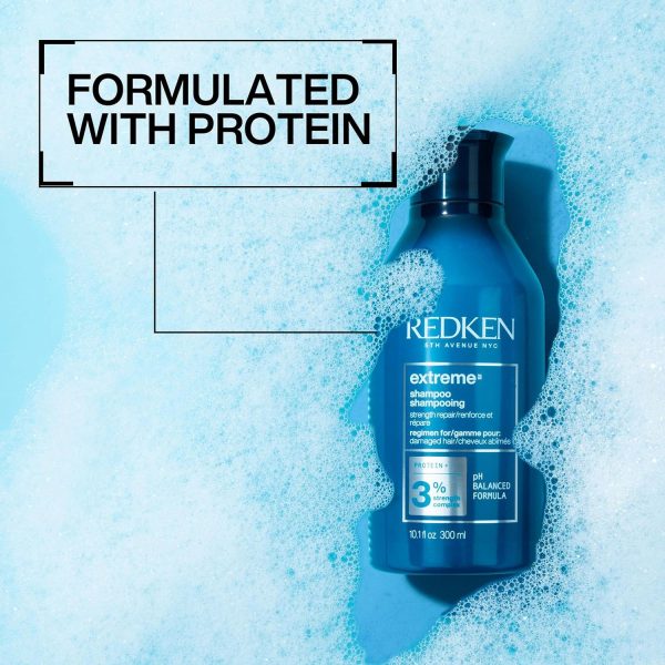 Redken Shampoo, For Damaged Hair, Repairs Strength & Adds Flexibility, Extreme, 300 Ml