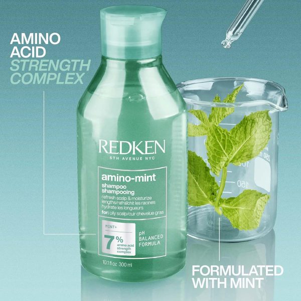 Redken Scalp Relief Shampoo, Soothing Formula, Cleanses And Purifies Greasy Hair And Sensitised Lengths, Refreshes The Roots And Adds No Weight, Amino Mint, 300 Ml