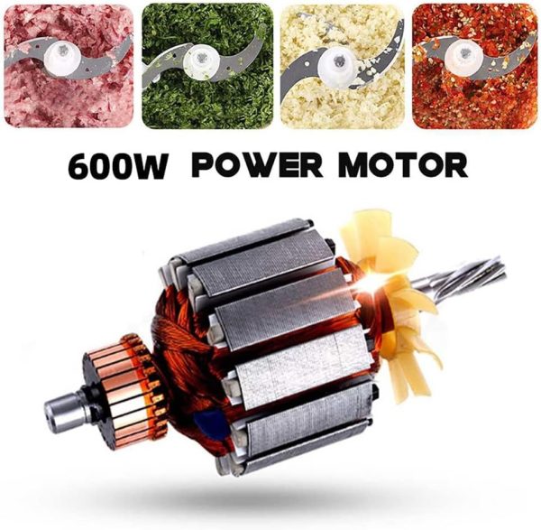 ECVV Food Chopper Meat Mincer 2L 500W Electric Meat Grinder Blender Mincer Mixer Meat Chopper Stainless Steel Electric Chopper Automatic Food Processor Machine